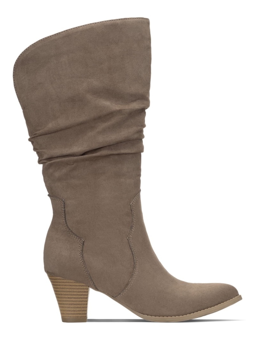 Style & Co Womens Taupe Comfort Arlenee Almond Toe Block Heel Zip-Up Slouch Sz 6 - Picture 3 of 4